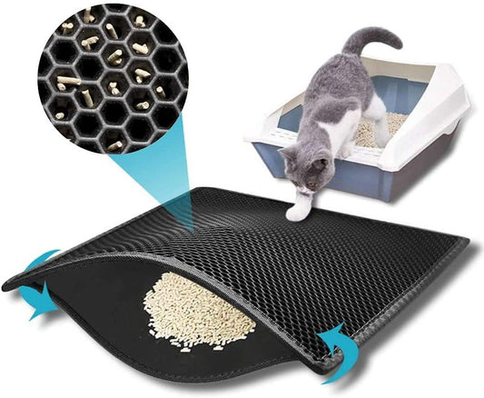 EVA Doppel-Schicht Katzenstreumatte – Abnehmbare Katzenklo- & Kratzmatte für Sauberkeit und Komfort