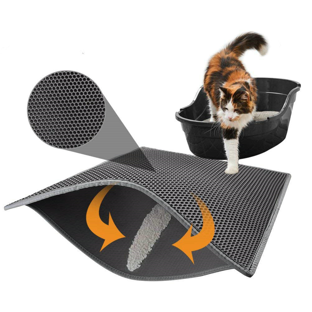 EVA Doppel-Schicht Katzenstreumatte – Abnehmbare Katzenklo- & Kratzmatte für Sauberkeit und Komfort