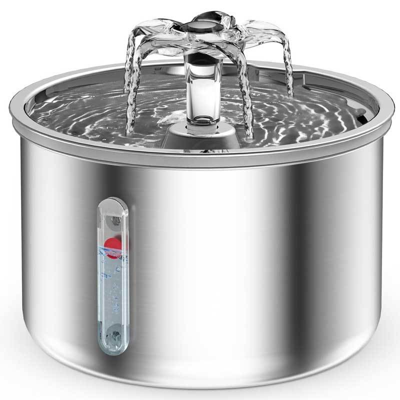 Edelstahl Trinkbrunnen für Katzen & Hunde – Der intelligente Wasserspender mit Blumen-Design! 🌸🐾