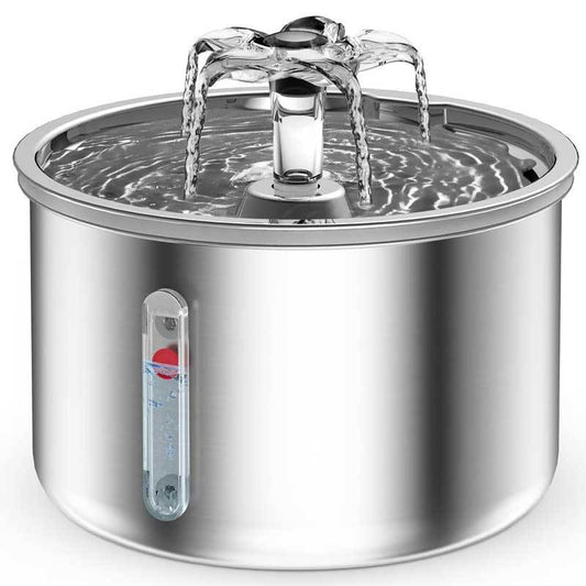 Edelstahl Trinkbrunnen für Katzen & Hunde – Der intelligente Wasserspender mit Blumen-Design! 🌸🐾